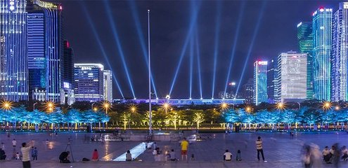 耗資2.1億!慶祝改革開放40周年力作--深圳市福田中心區燈光聯動夜景泛光照明工程